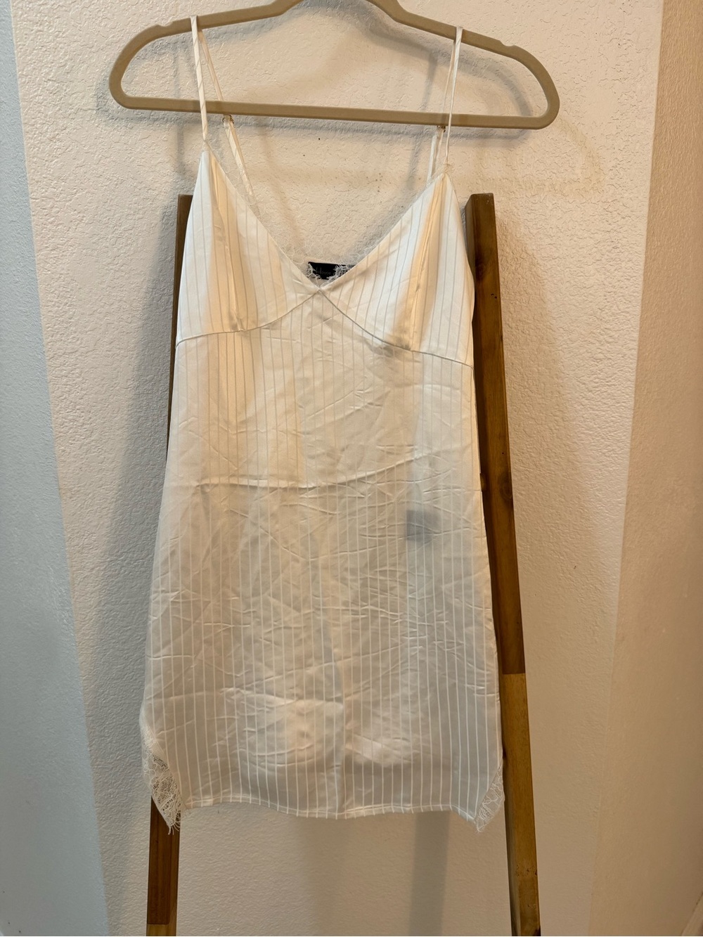 House of Harlow 1960 Ivory Lace-Trim Slip Romantic Dress Satin Whimsical Size S - Picture 4 of 12